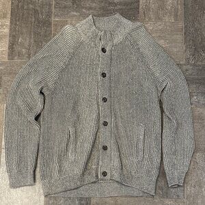 Denver Hayes Men's Charcoal Cardigan Sweater
